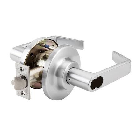 Dorma Grade 1 Cylindrical Lock, 53-Entry, LR-Lever, Satin Chrome, 2-3/4 Inch Backset, SFIC Less C853-J-LRE-626